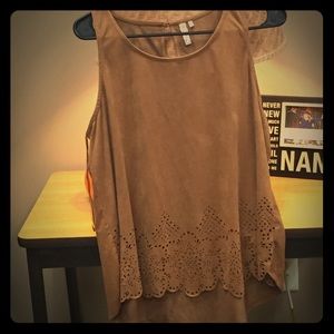 Faux Suede top